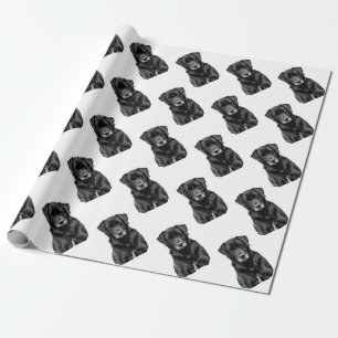 Papier Cadeau Petit Labrador Chien noir Chien Chien Chien Chien