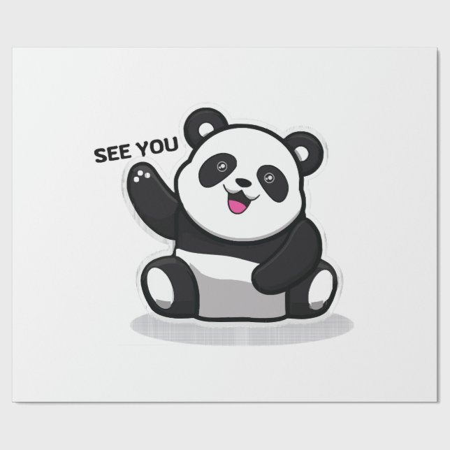 Papier Cadeau petit panda mignon (Plat)