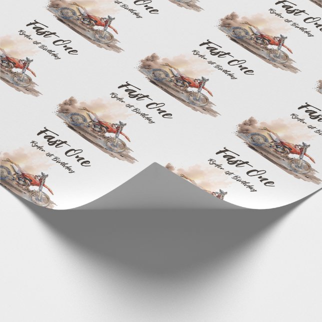 Papier Cadeau Petit Racingue Premier Anniversaire (Coin)