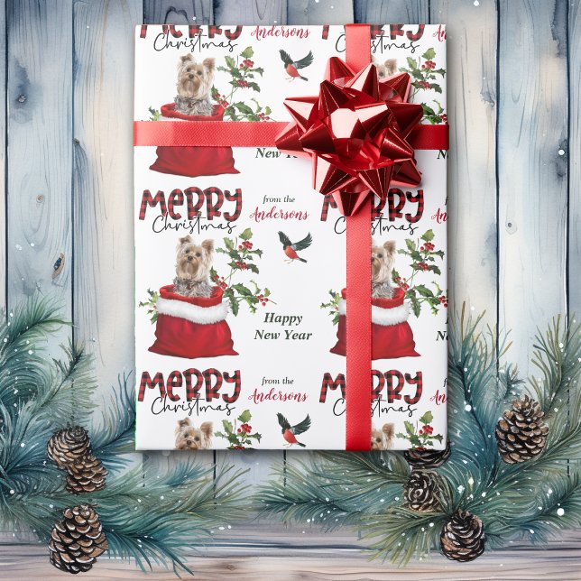 Papier Cadeau Petit Yorkshire Terrier Chien de Noël Sac cadeau (Créateur téléchargé)