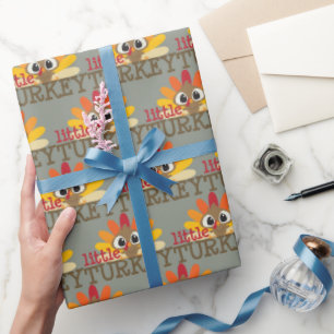 Papier Cadeau Petite fête motif de dinde carrelée par des enfa