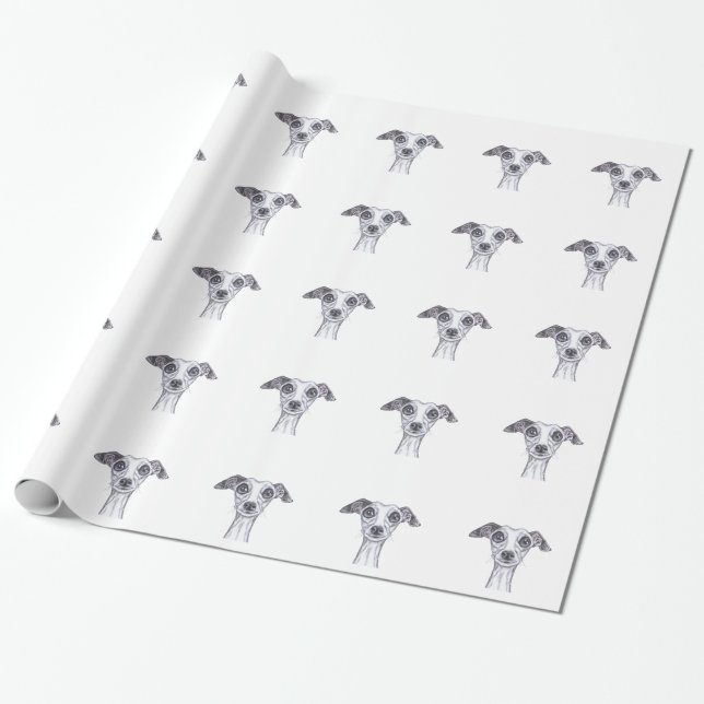 Papier Cadeau PETITE GREYHOUND ITALIENNE g869 (Déroulé)