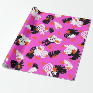 Papier Cadeau Petite motif ditée aux motifs tropicaux, draine à
