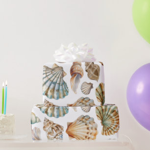 Papier Cadeau Petite Perle de Mer Vous Bientôt Fille Baby Shower