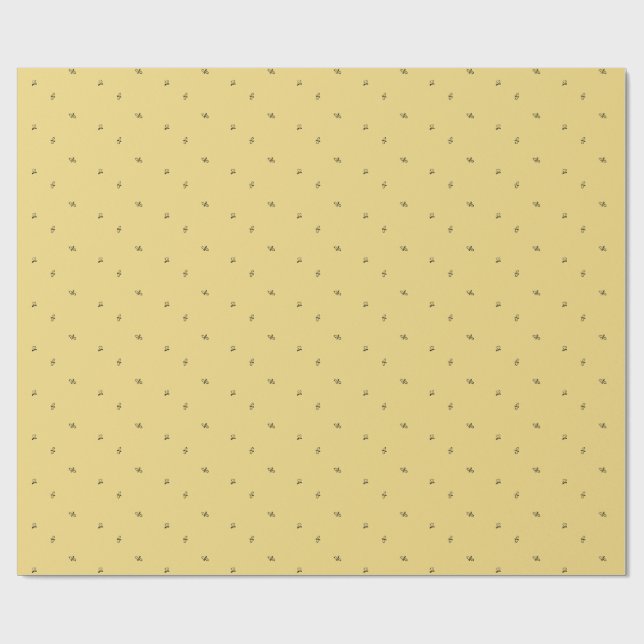 Papier Cadeau Petites abeilles de miel Miel Jaune Apière Produit (Plat)