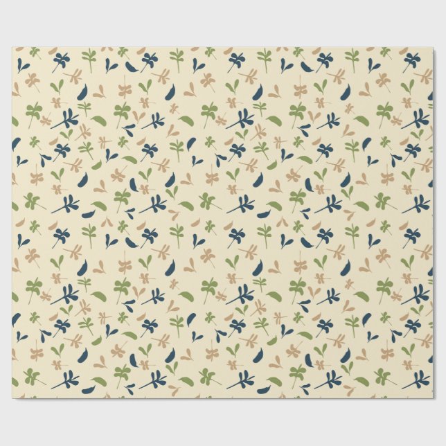 Papier Cadeau Petites Feuilles (Plat)