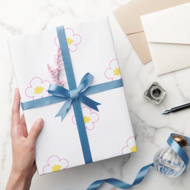 Papier Cadeau Petites Marguerites. (Cadeaux)