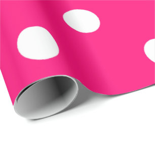 Papier Cadeau Petites roses indien blanches de fuchsia de points