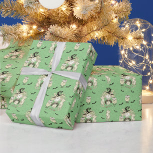 Papier Cadeau Petites sorcières mignonnes avec chauves-souris ch