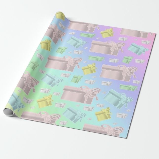 Papier Cadeau petits, boîtes, pastel, couleurs, anniversaire, ca (Déroulé)