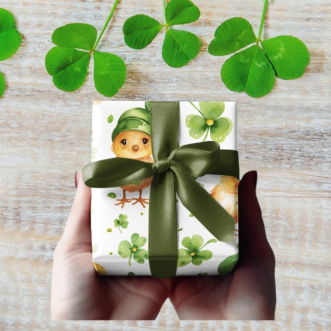 Papier Cadeau Petits Casquettes verts Shamrock St. Patrick's Day (Créateur téléchargé)