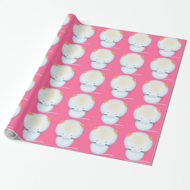 Papier cadeau Petits Chatons Blancs (Déroulé)