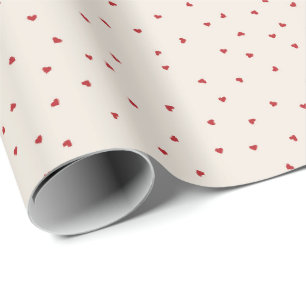 Papier Cadeau Petits Coeurs rouges pour votre Saint Valentin