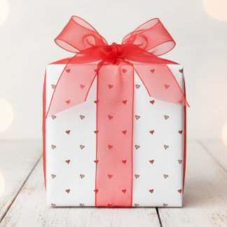 Papier Cadeau Petits cœurs rouges roses minimaux pour la Saint-V