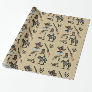 Papier Cadeau Petits cowboys et enfants de l'Ouest sauvage Papie