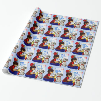 Papier Cadeau Petits garçons, escargots et Chiens de marionnette