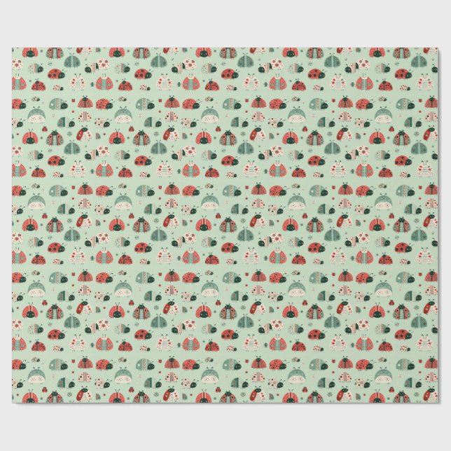 Papier Cadeau Petits Insectes Festifs (Plat)