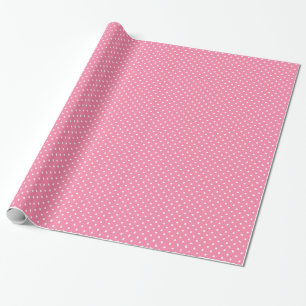 Papier Cadeau Petits pois blancs sur fond rose vif