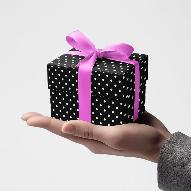 Papier Cadeau Petits Pois noirs et blancs (Black and White Polka Dot Wrapping Paper)
