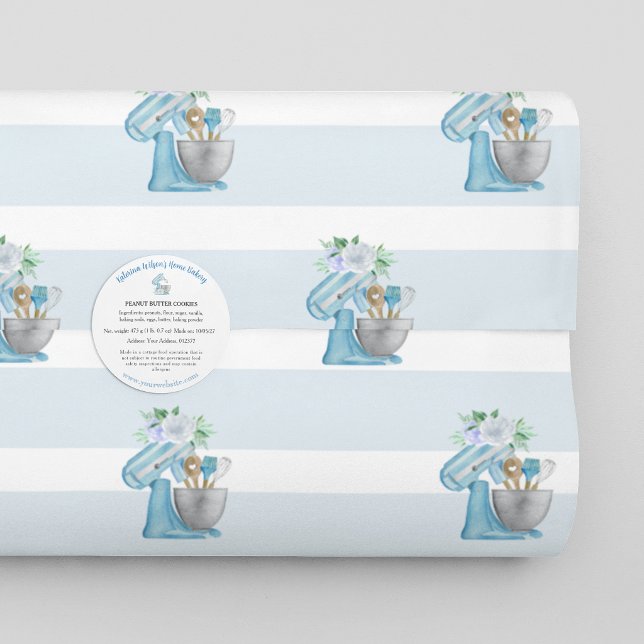 Papier Cadeau Pétrin Bleu Home Bakery (Créateur téléchargé)
