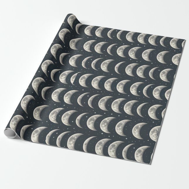 Papier Cadeau Phase de lune céleste (2) (Déroulé)