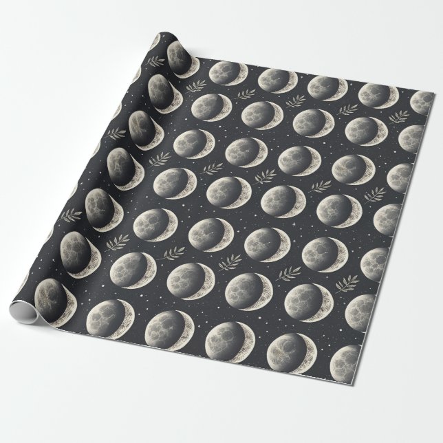 Papier Cadeau Phase Lunaire Céleste (6) (Déroulé)