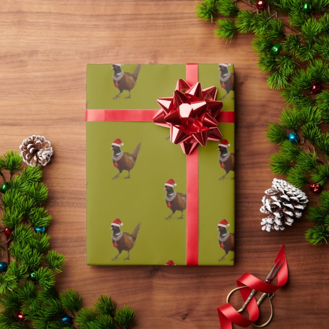 Papier Cadeau Pheasant pattern Christmas gift wrapping paper (Cadeau de vacances)