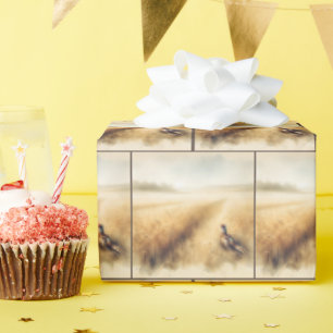 Papier Cadeau Phéasé d'automne dans la campagne du blé