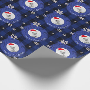 Papier Cadeau Photo bleue de Joyeux Noël de contrôle de Buffal