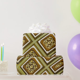 Papier Cadeau Photo Brown et plafond Abstrait vert