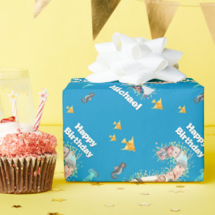 Papier Cadeau Photo Collage Big 2nd Birthday Under the Sea