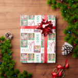 Papier Cadeau Photo Collage Peace Love Joy Christmas<br><div class="desc">Ce papier d'emballage cadeau de Noël apportera une touche personnelle à votre cadeau. Le design offre un cadre photo 4 carrés et le texte : Peace Joy Love. Les couleurs sont : rouge,  vert et or.</div>