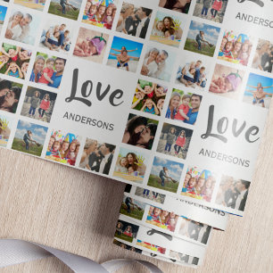 Papier Cadeau Photo Custom Family Collage Personnalité de White