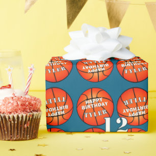 Papier Cadeau Photo de ballon de basket-ball Joyeux Anniversaire