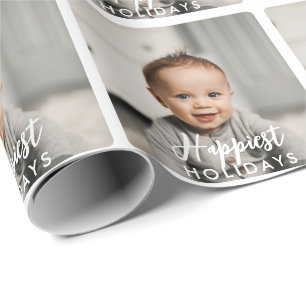 Papier Cadeau Photo de bébé Happiest Holidays Custom