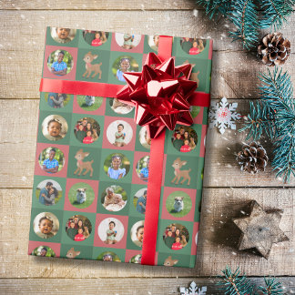 Papier Cadeau Photo de cerf mignon Noël
