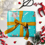 Papier Cadeau Photo de Christmas<br><div class="desc">Cute Starry Pattern Your Own Photo Christmas Wrapping Paper Sheets</div>