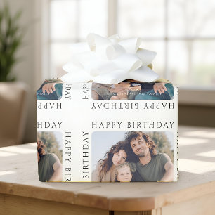 Papier Cadeau Photo de famille simple et classique pour un joyeu