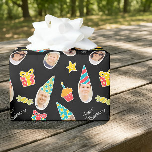 Papier Cadeau Photo de joyeux anniversaire moderne mignon drôle 