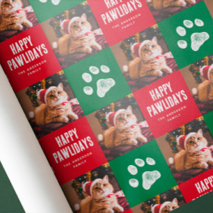 Papier Cadeau Photo de Noël d'animaux de compagnie