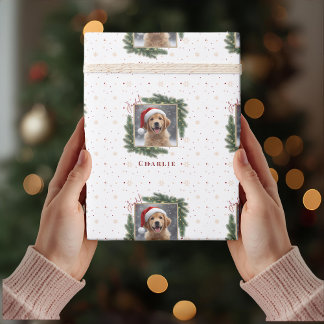 Papier Cadeau Photo de Noël personnalisé d'animal de compagnie –