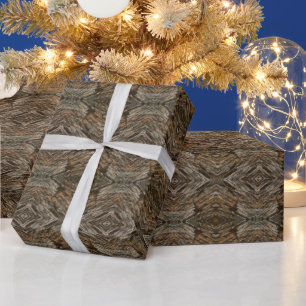 Papier Cadeau Photo d'écorce d'arbre rustique motif diamant sud-