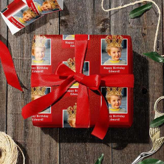 Papier Cadeau Photo d'enfant personnalisée Joyeux Anniversaire K (Créateur téléchargé)