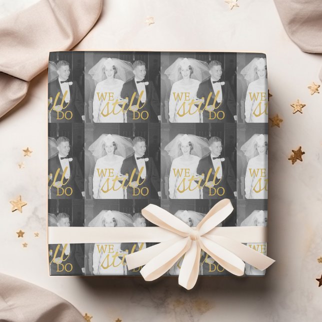 Papier Cadeau Photo du 50e anniversaire du Mariage - Nous le fai (Personalized Wedding Anniversary Wrapping Paper)