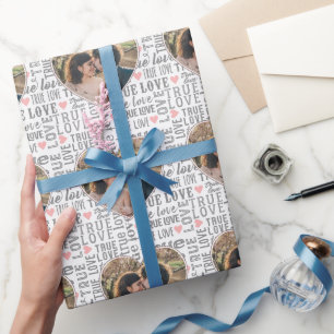 Papier Cadeau Photo en forme de cœur Amour véritable Saint-Valen