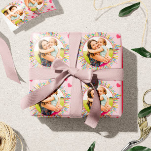 Papier Cadeau Photo et coloré Art Abstrait Coeur rose