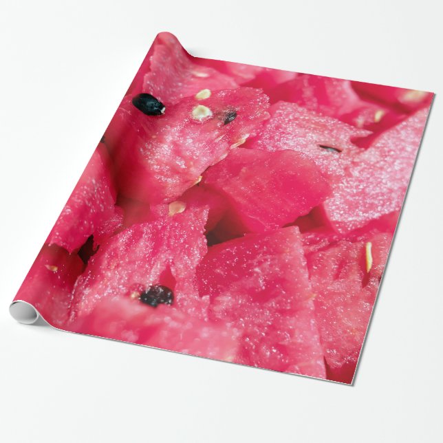 Papier Cadeau photo fruitée fraîche de salade coupée en tranches (Déroulé)
