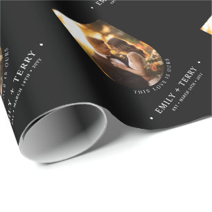 Papier Cadeau Photo Mariage des noms de mariée et de chambre per