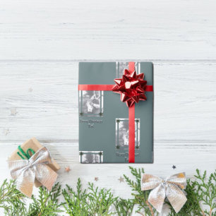 Papier Cadeau Photo papa et enfant Joyeux Noël Papa Vert