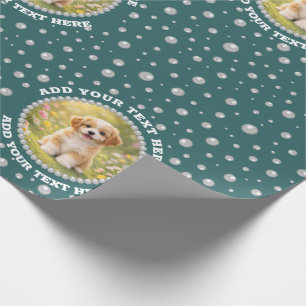 Papier Cadeau Photo personnalisé avec Cercles de Perles sur Fond